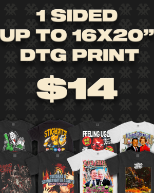 1 SIDED 16×20″ DTG PRINT
